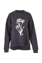 Product shot of the Tulip Cotton Crew in colour Washblack (Black), from the front