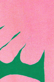 Product shot of the Madeleine Stamer II Cotton Crew in colour Pinegreen (Green), detail