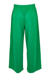 Product shot of the Carmen Wide Leg Pant in colour Pinegreen (Green), from the back