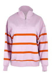 Lane Zip Cotton Blend Crew – Lilac