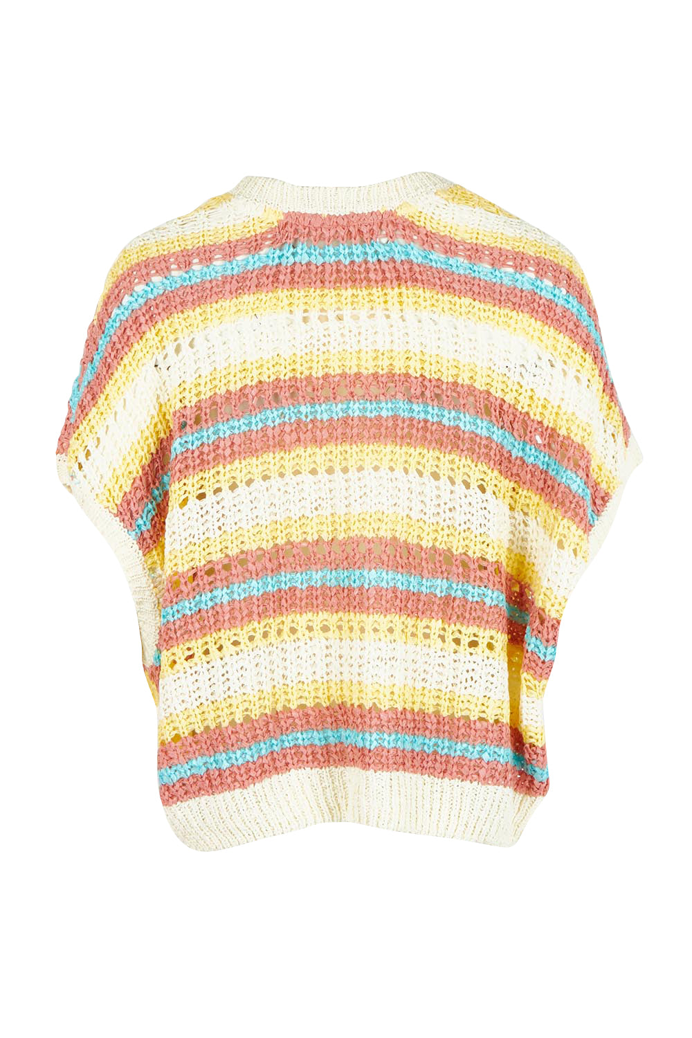 Product shot of the Striped Knit Top in colour Bluestripe, from the back