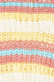 Product shot of the Striped Knit Top in colour Bluestripe, detail