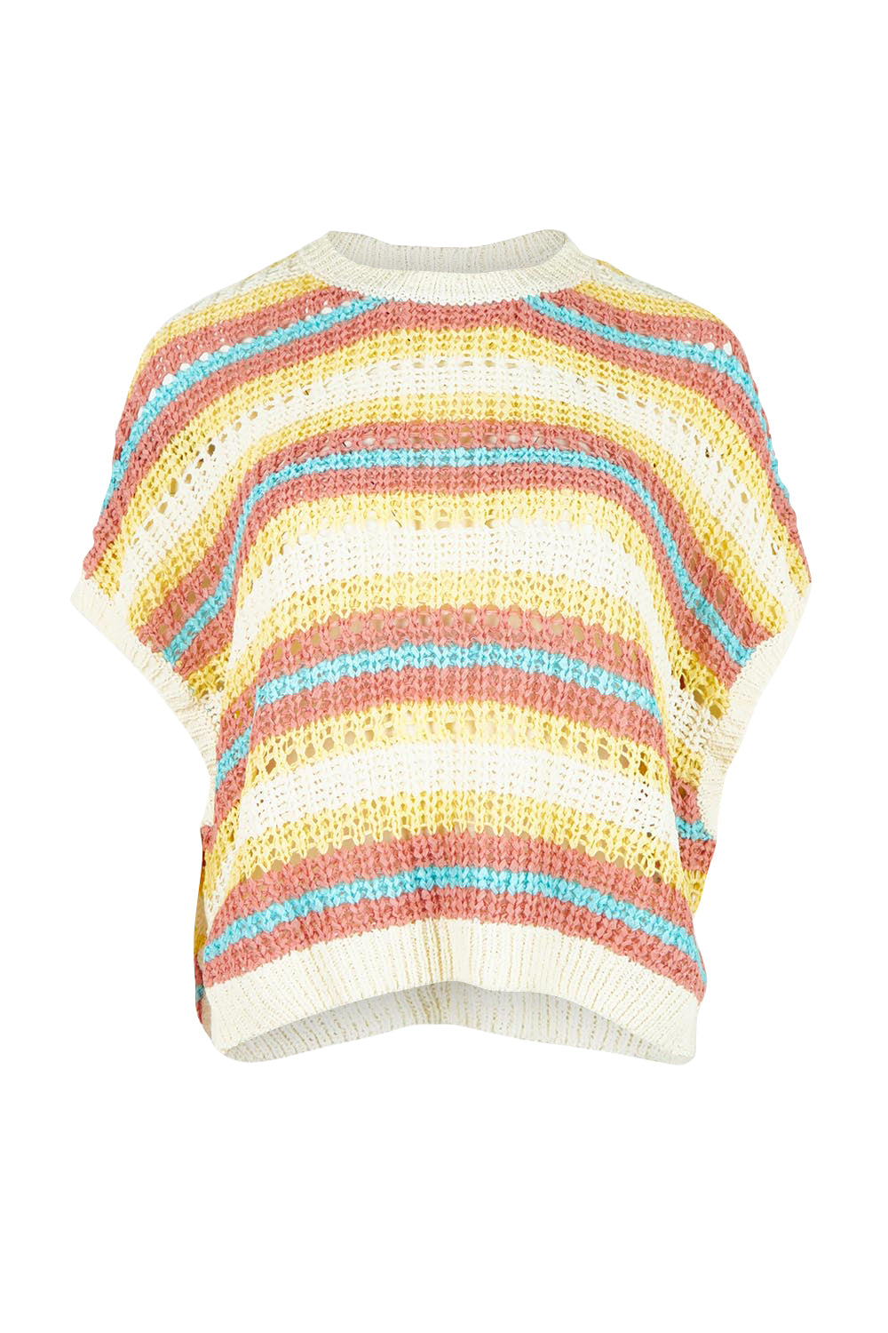 Product shot of the Striped Knit Top in colour Bluestripe, from the front