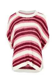 Product shot of the Striped Knit Top in colour Chateauros, from the front