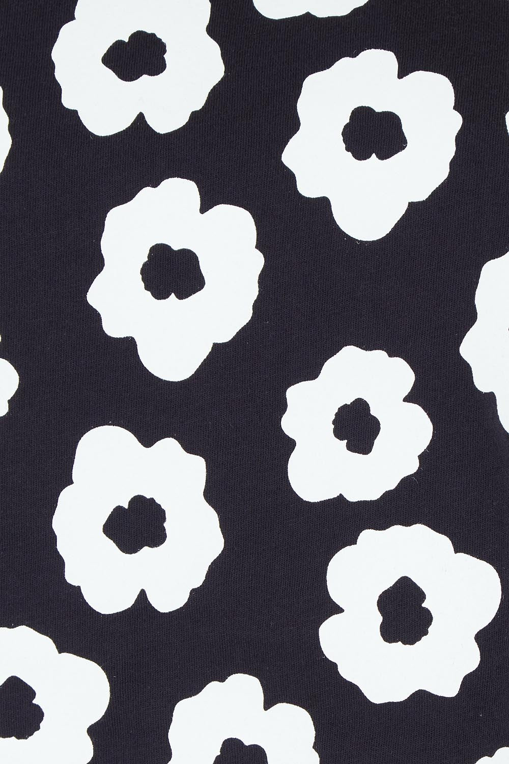 Product shot of the Azalea Cotton Tee in colour Navyazalea, detail