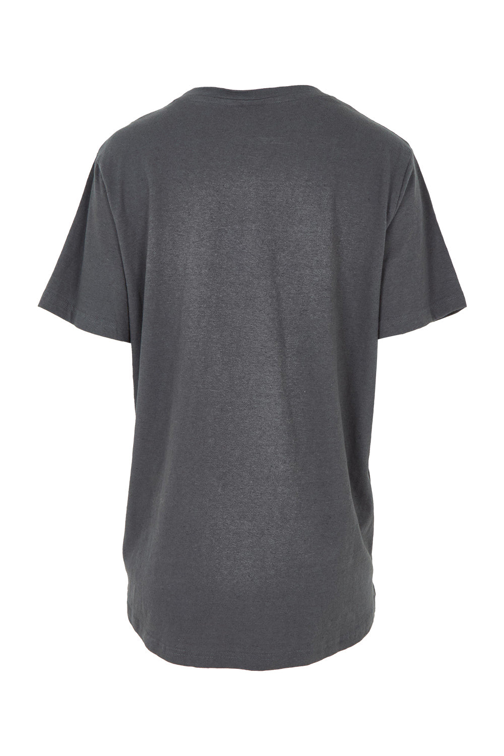 Product shot of the Fiore Cotton Linen Tee in colour Charcoal (Grey), from the back
