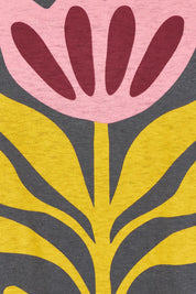 Product shot of the Fiore Cotton Linen Tee in colour Charcoal (Grey), detail