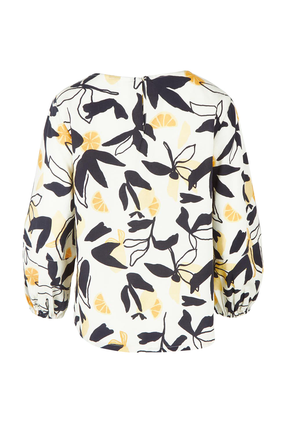 Product shot of the Limone Lyocell Linen Top in colour Limone, from the back