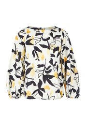 Product shot of the Limone Lyocell Linen Top in colour Limone, from the front
