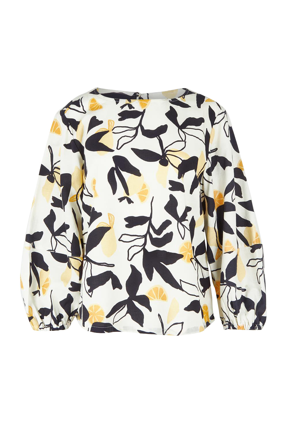 Product shot of the Limone Lyocell Linen Top in colour Limone, from the front