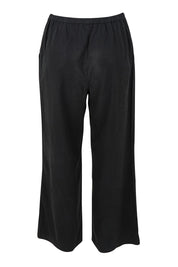 Product shot of the Lucinda Lyocell Cotton Pant in colour Black (Black), from the back