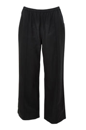 Product shot of the Lucinda Lyocell Cotton Pant in colour Black (Black), from the front