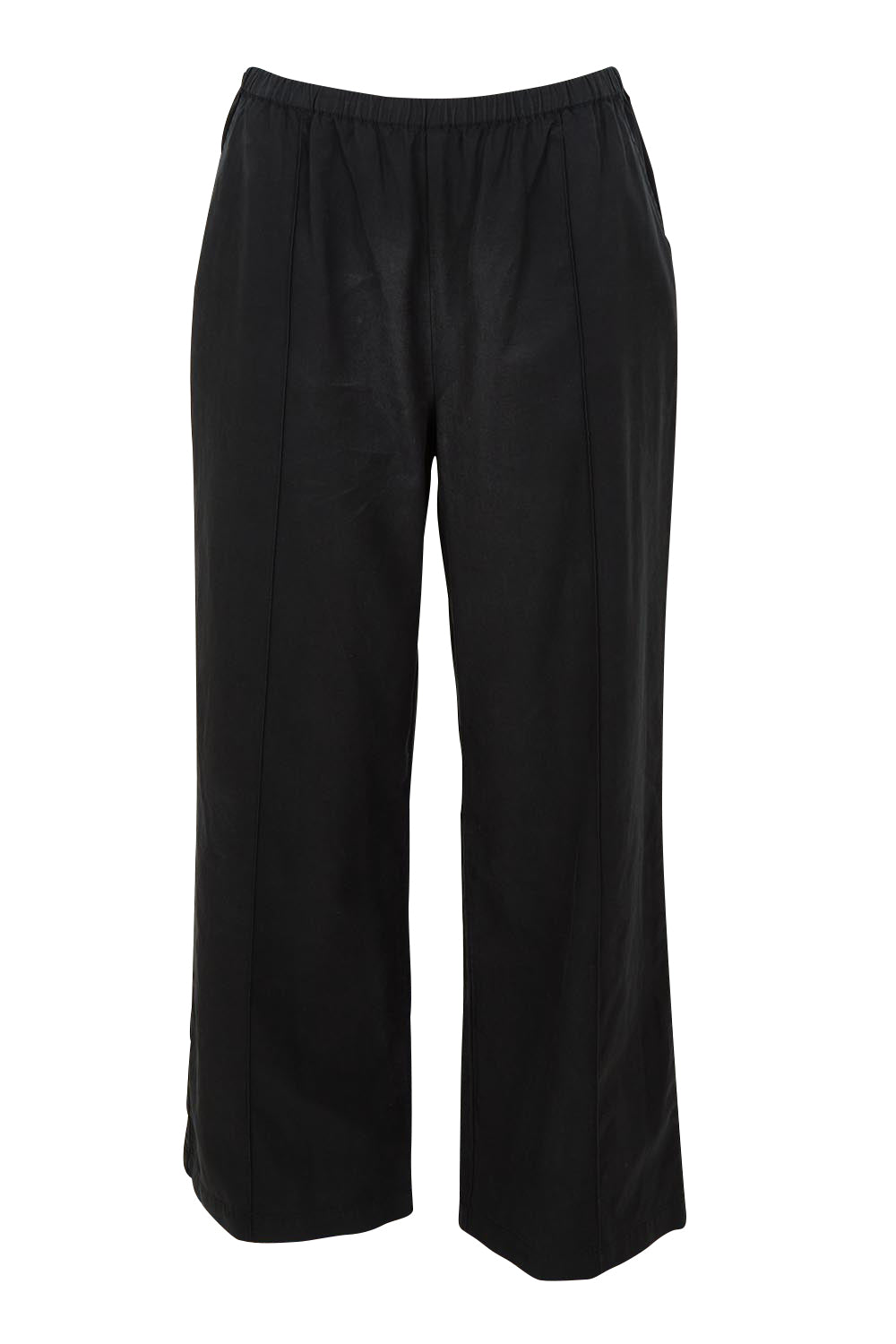 Product shot of the Lucinda Lyocell Cotton Pant in colour Black (Black), from the front