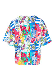 Product shot of the Lala Land Cotton Tee in colour Print, from the back
