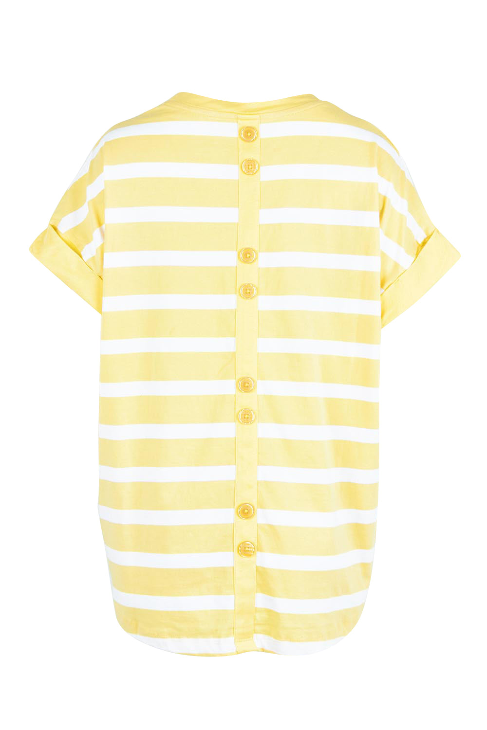 Product shot of the Maddison Cotton Tee in colour Banana, from the back