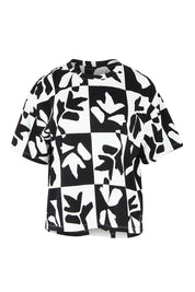 Product shot of the Splice Cotton Tee in colour Blackwhite, from the front