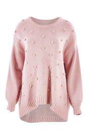 Product shot of the Spot The Difference Knit in colour Dpink (Pink), from the front