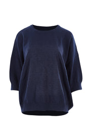 Product shot of the Elsie Knit in colour Dsapphire (Blue), from the front