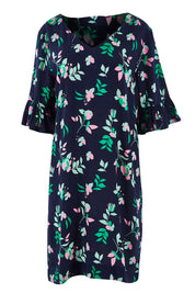 Product shot of the Magnolia Shift Dress in colour Navy (Blue), from the front