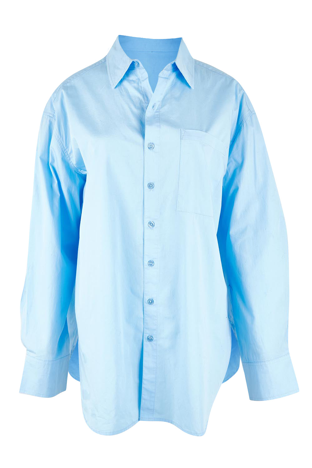 Product shot of the Sky Shirt in colour Lightblue (Blue), from the front