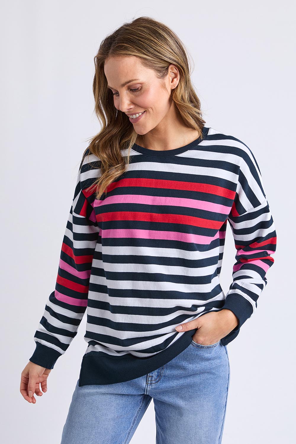 Lollipop Cotton Crew – Navywhite