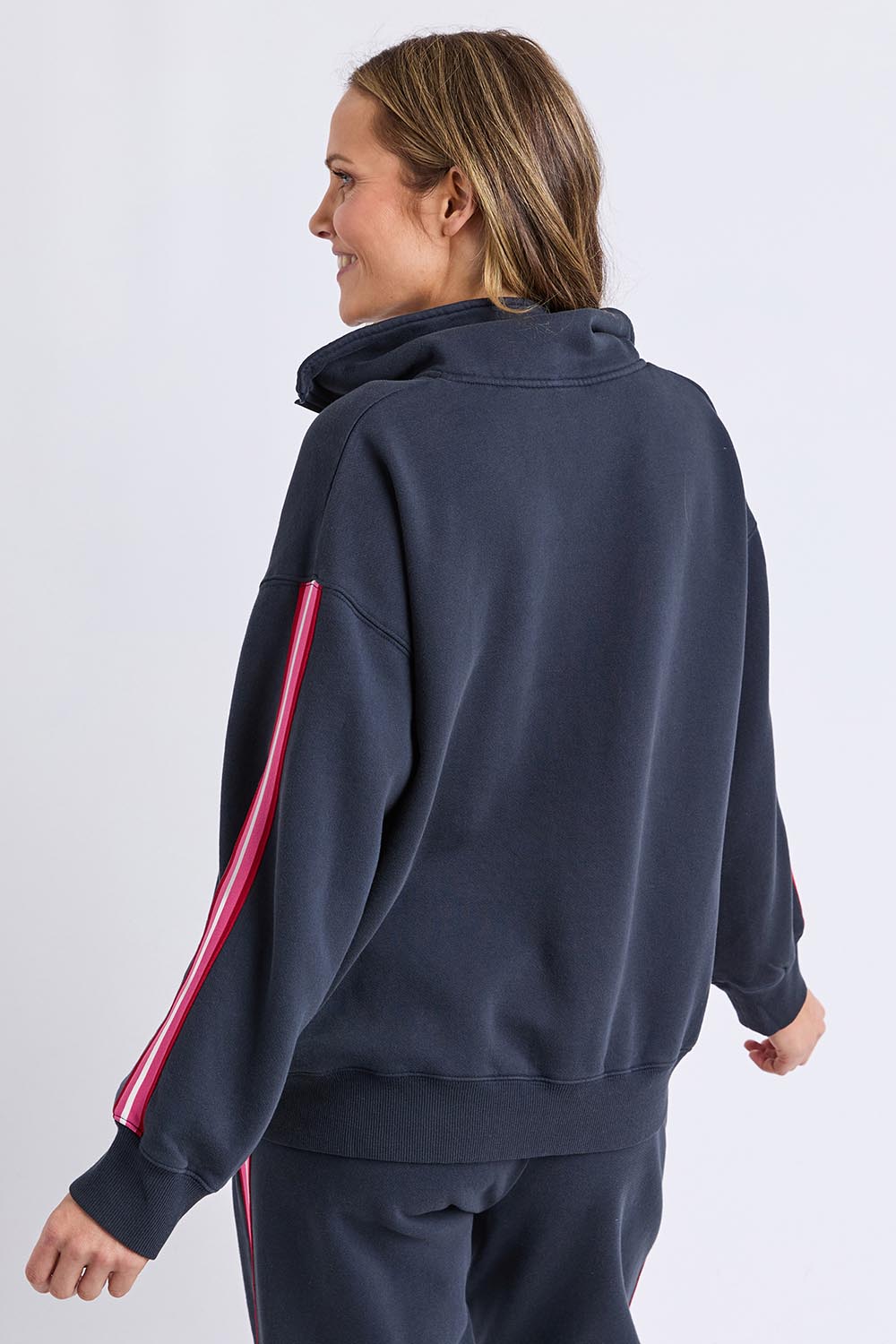 Lover 1/4 Zip Cotton Blend Sweater – Navy