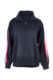 Lover 1/4 Zip Cotton Blend Sweater – Navy