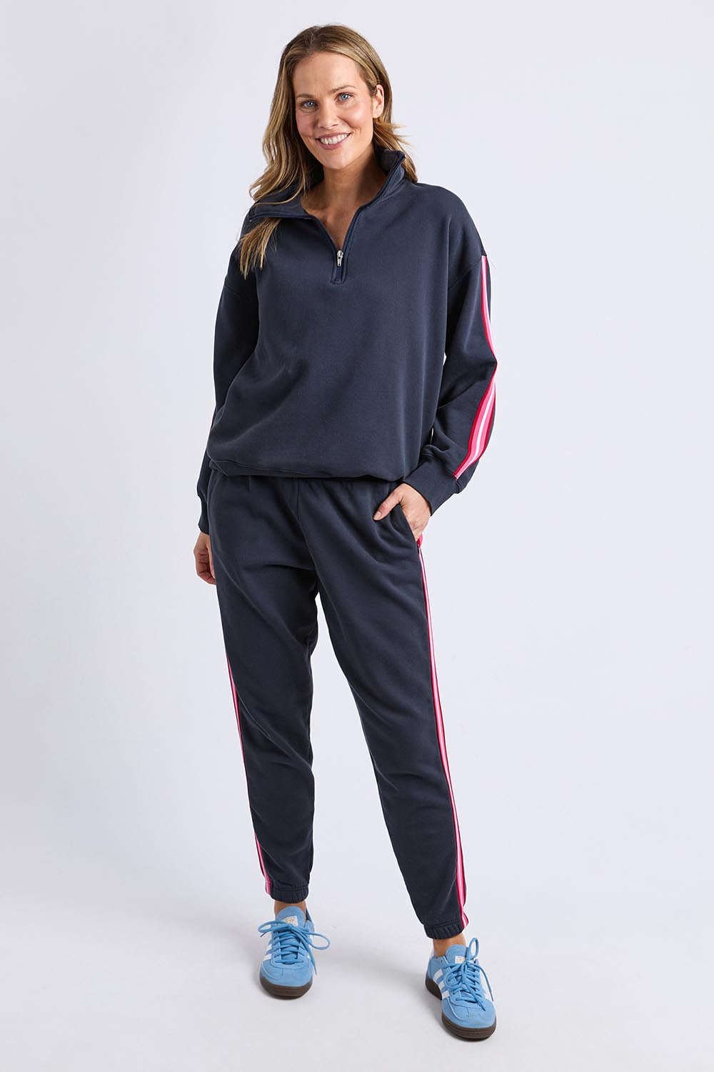 Lover Cotton Blend Track Pant – Navy