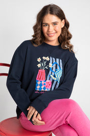 Fill Your Cup Cotton Crew – Navy