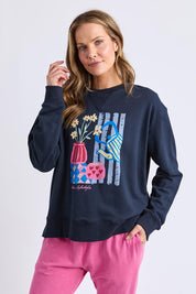 Fill Your Cup Cotton Crew – Navy