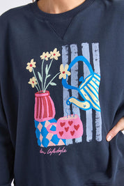 Fill Your Cup Cotton Crew – Navy