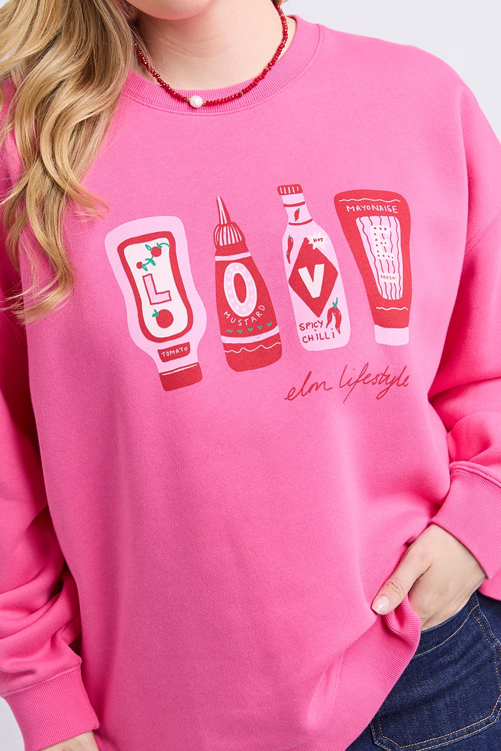 Secret Sauce Cotton Crew – Hotpink