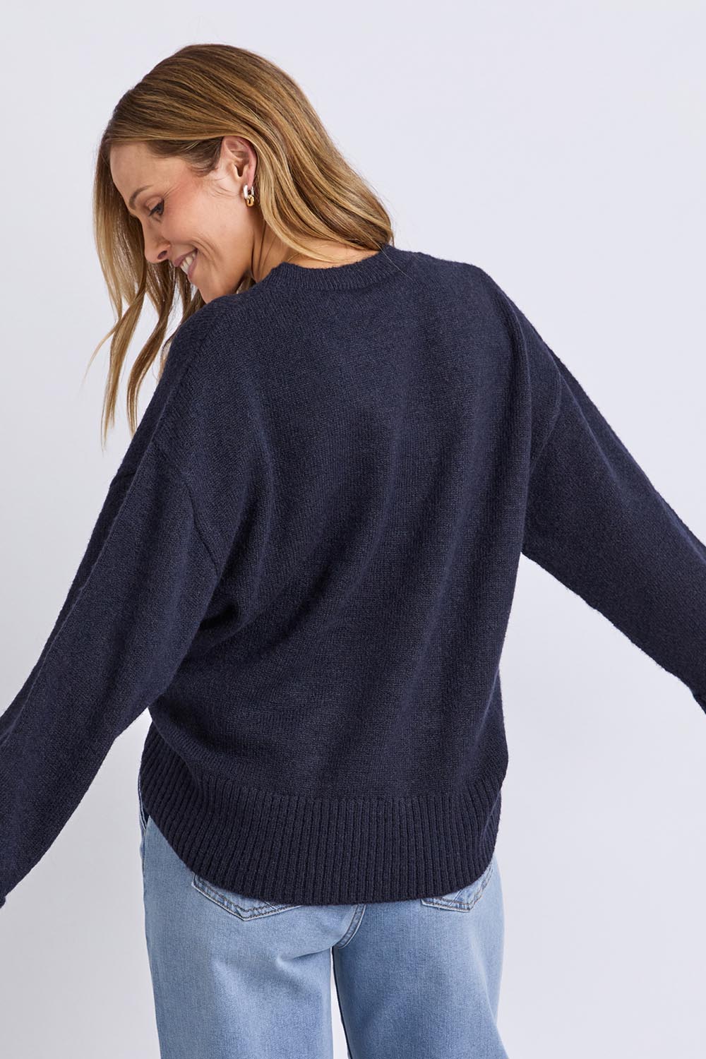 Annie Intarsia Knit – Navy