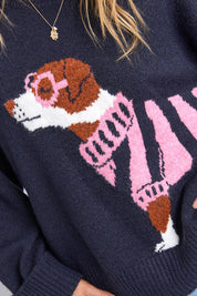Annie Intarsia Knit – Navy