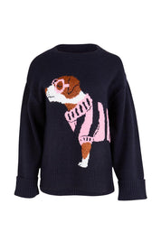 Annie Intarsia Knit – Navy