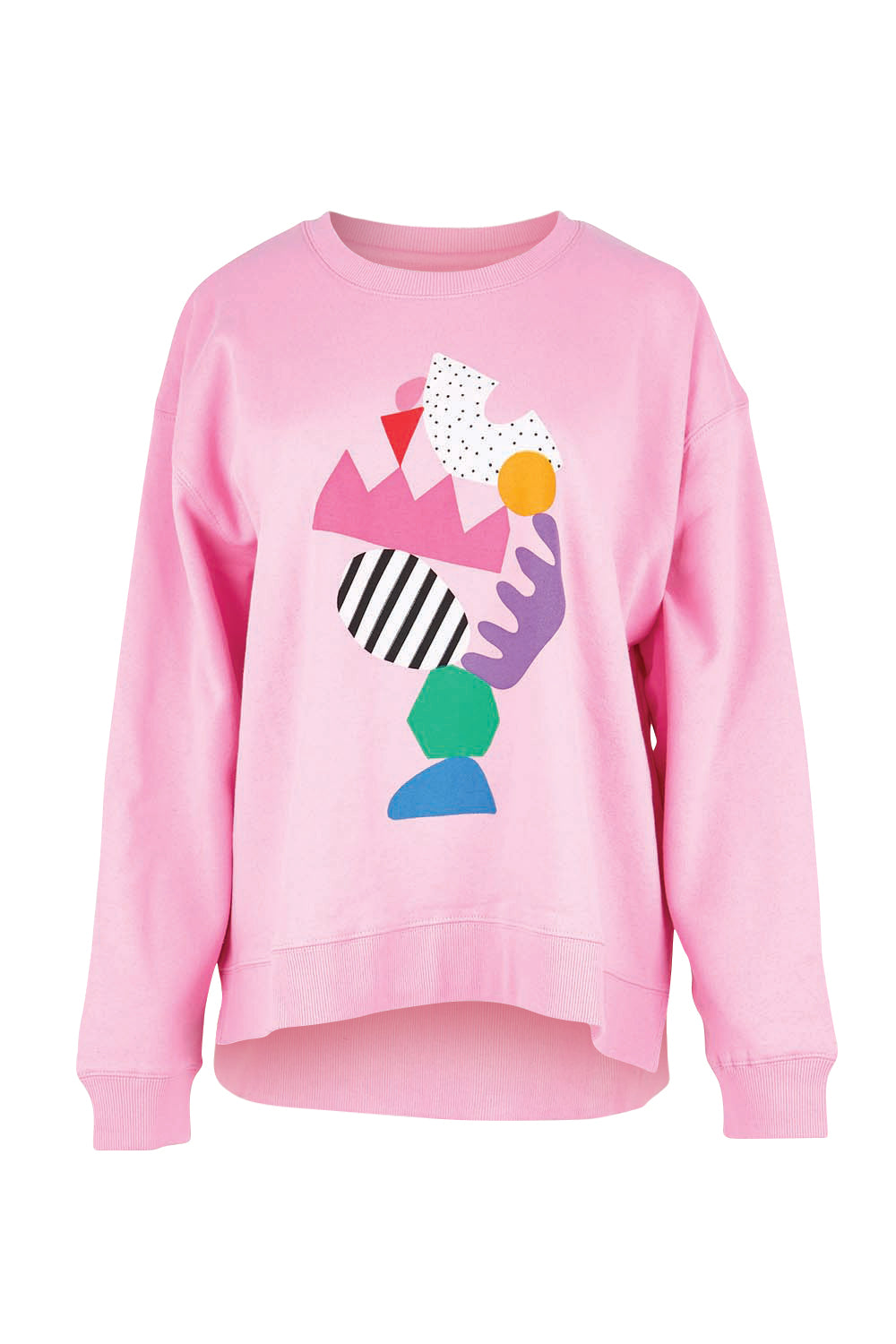 Product shot of the Deb McNaughton Cotton Blend Crew – Prettypink in colour Prettypink, from the front