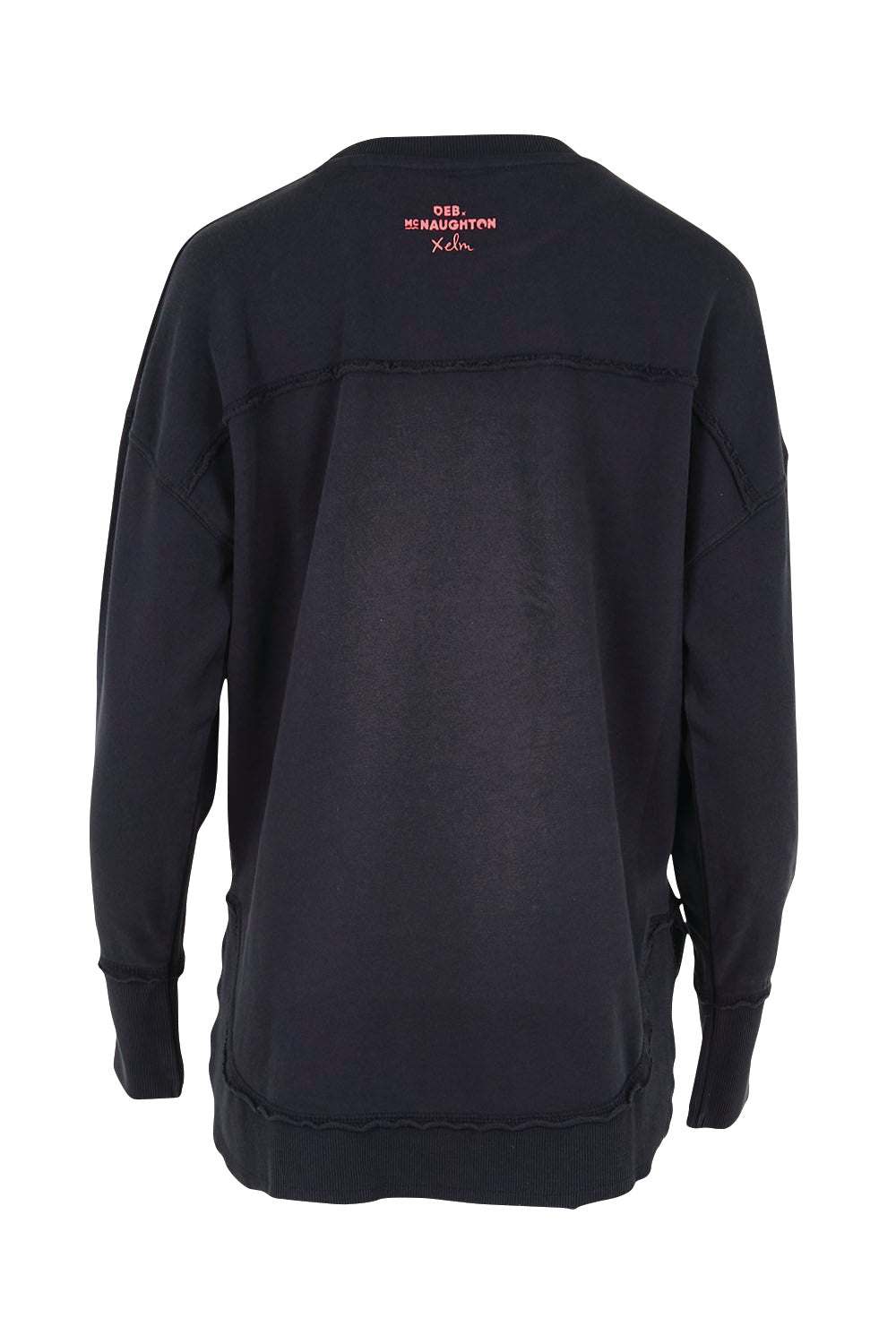 Product shot of the Flaming Heart Cotton Crew – Navy in colour Navy, from the back