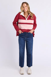 Maja Cotton Rugby Top – Maroon