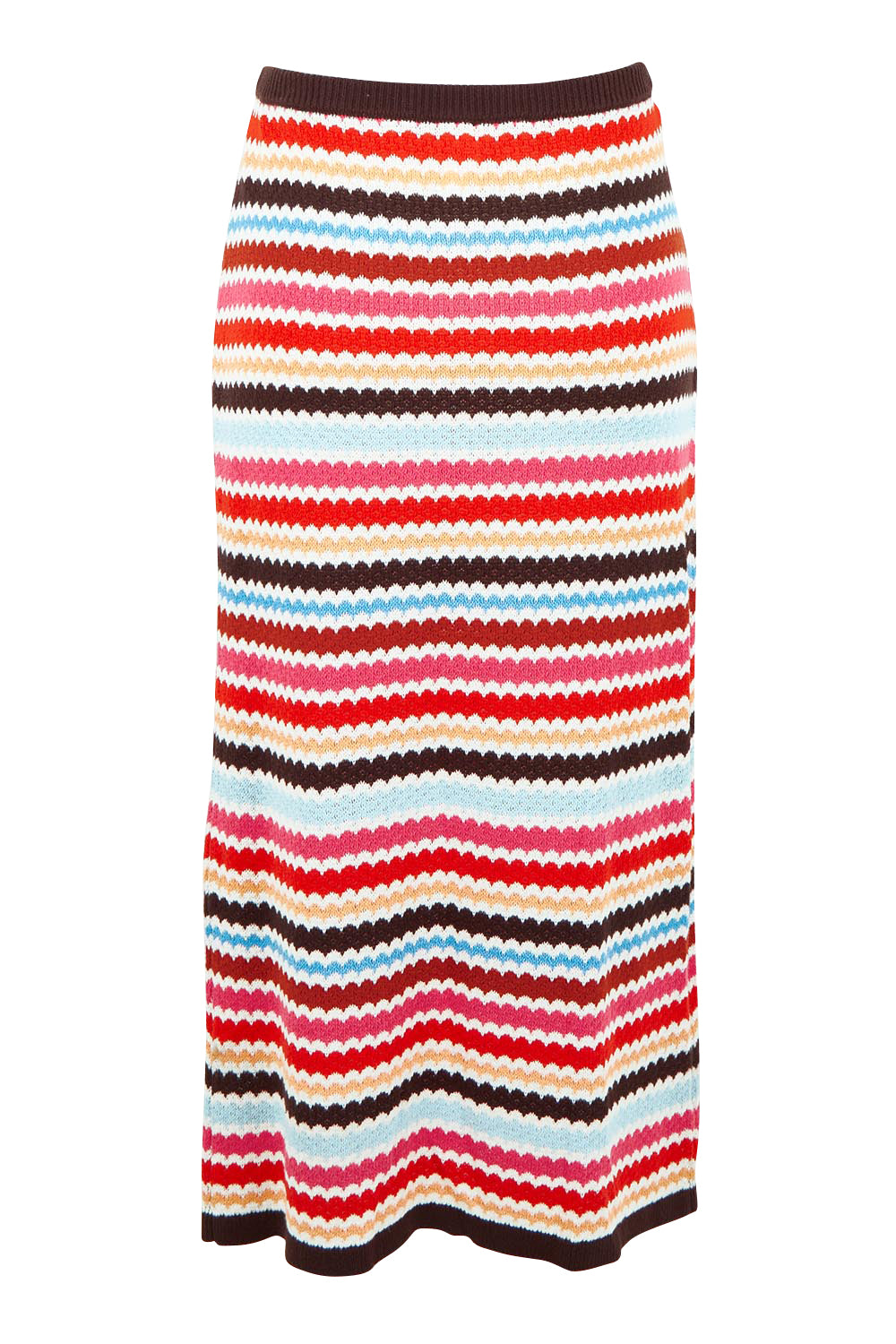 Product shot of the Retro Reef Knit Skirt – Multi in colour Multi, from the back