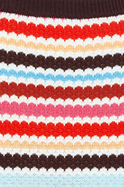 Product shot of the Retro Reef Knit Skirt – Multi in colour Multi, showing detail