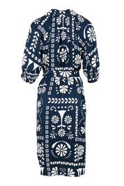 Product shot of the Jenny Dress – Navy in colour Navy, from the back