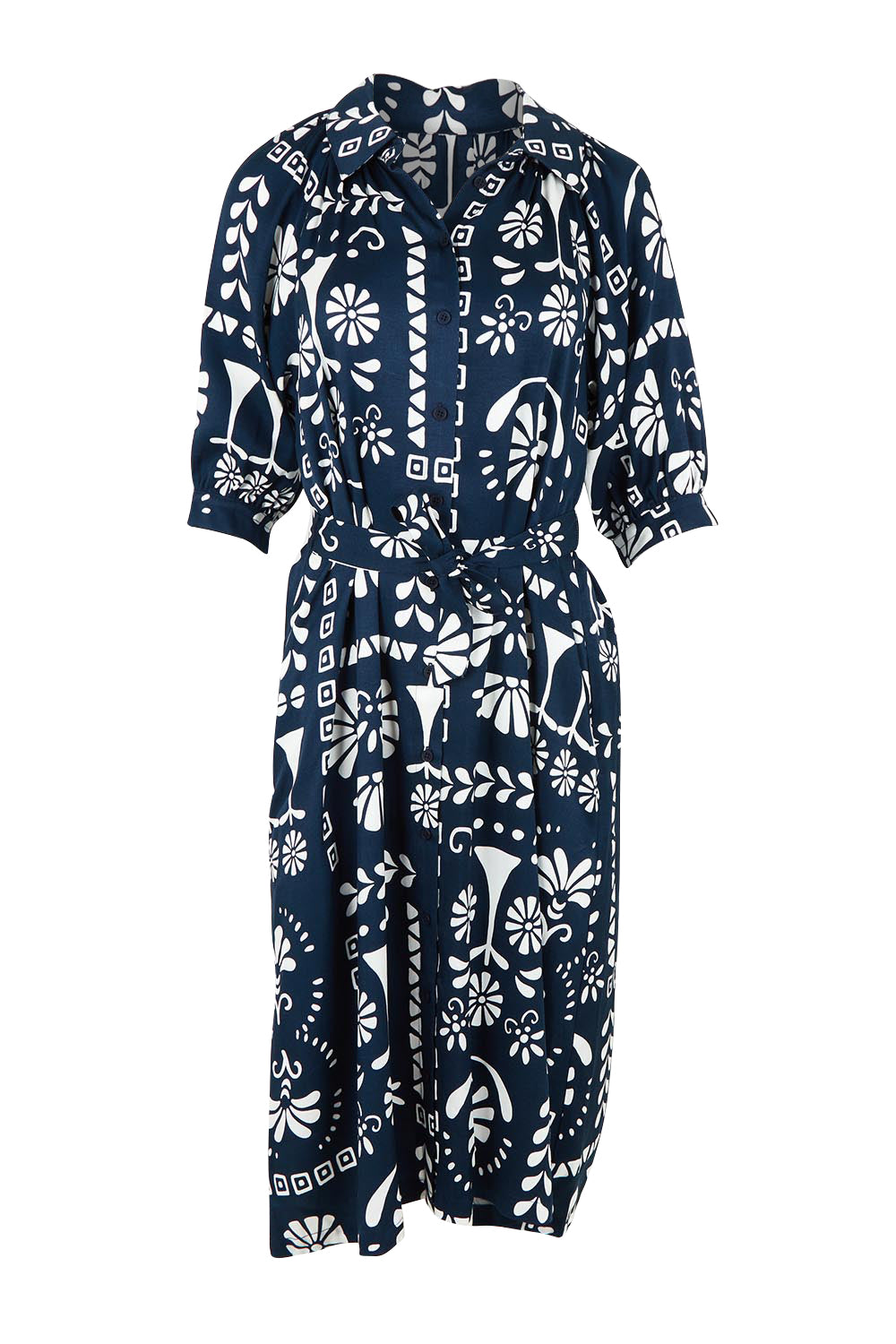 Product shot of the Jenny Dress – Navy in colour Navy, from the front