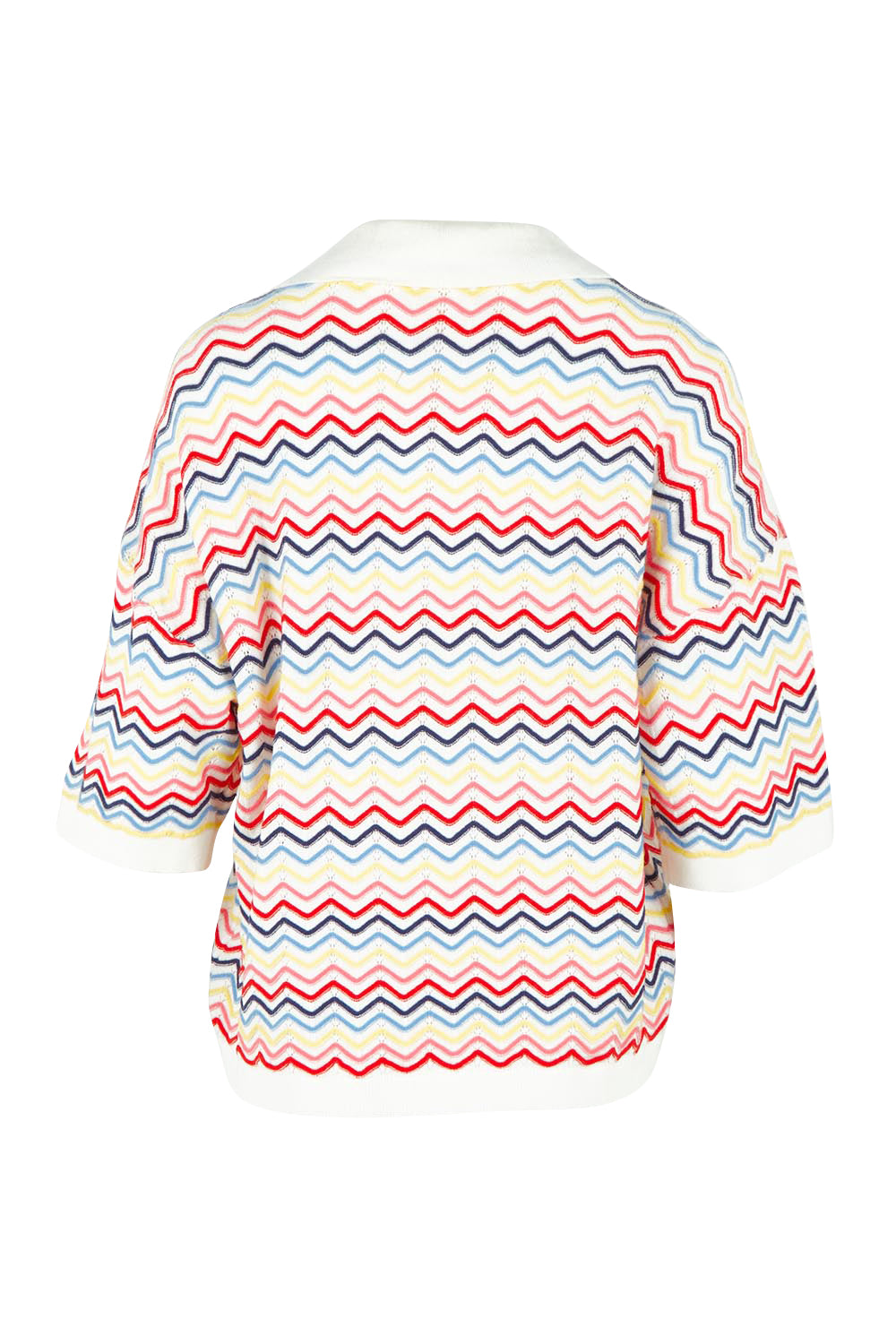 Product shot of the Market Morning Knit Polo – Multistrip in colour Multistrip, from the back