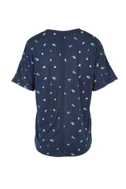 Product shot of the Festive Market Tee – Navy in colour Navy, from the back