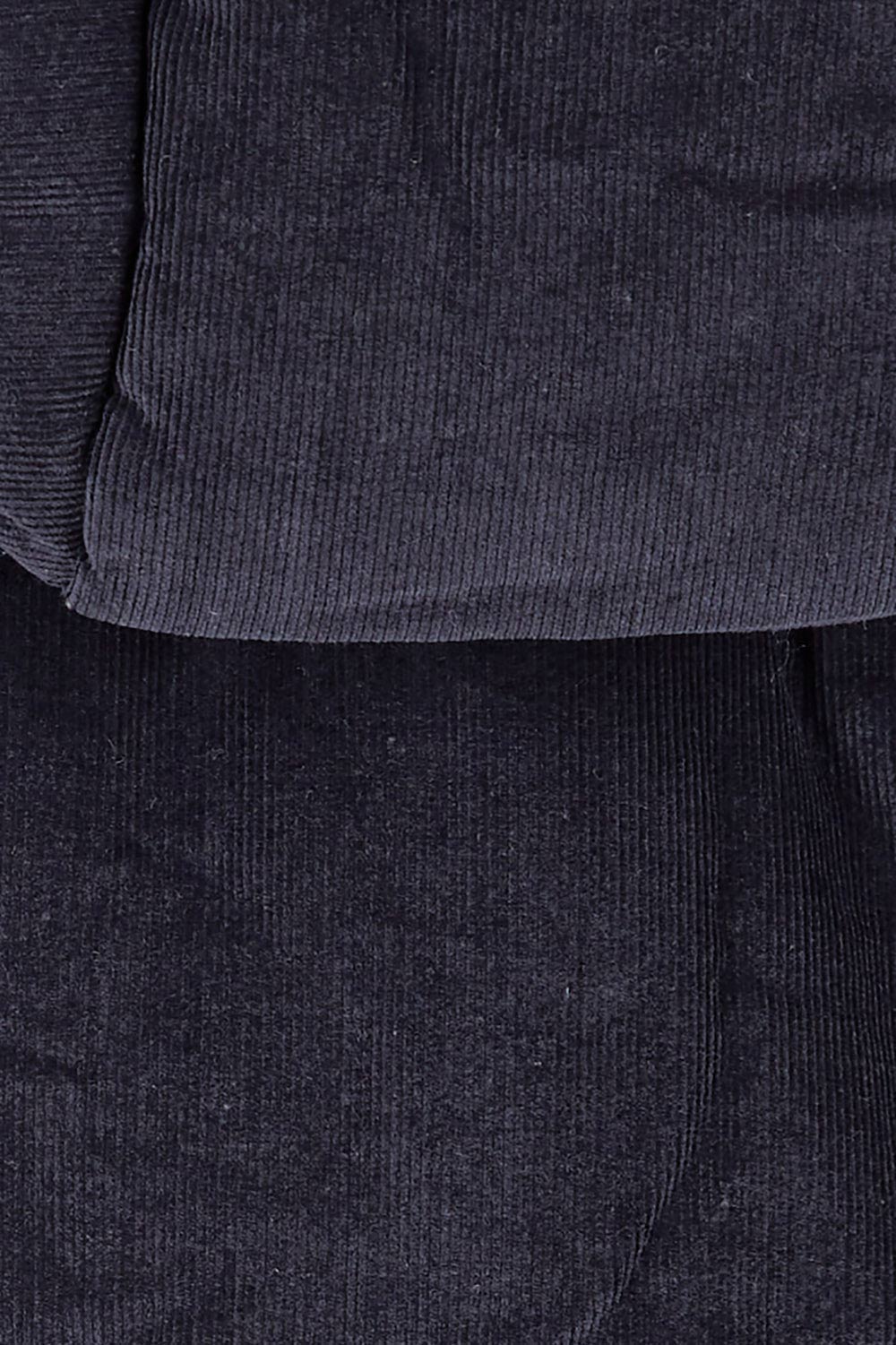 Product shot of the Cord Puffer Vest in colour Dsapphire (Blue), detail