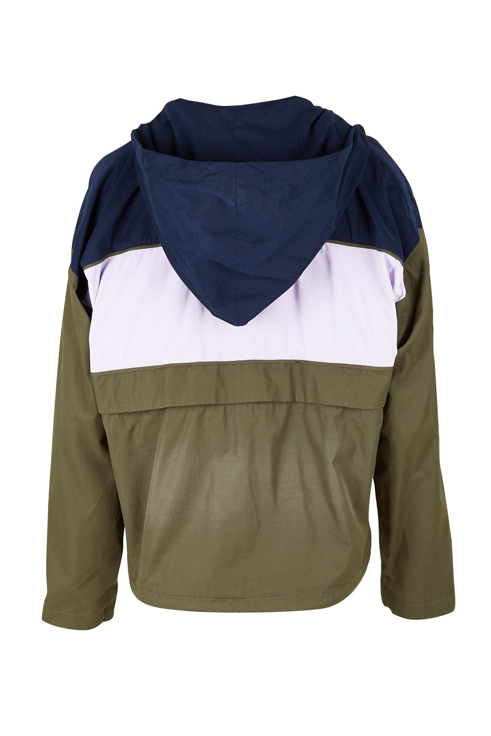 Product shot of the Laura Spray Jacket in colour Khaki (Green), from the back