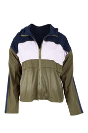 Product shot of the Laura Spray Jacket in colour Khaki (Green), from the front