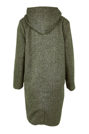 Product shot of the Jordan Coat in colour Clover (Green), from the back