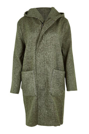 Product shot of the Jordan Coat in colour Clover (Green), from the front