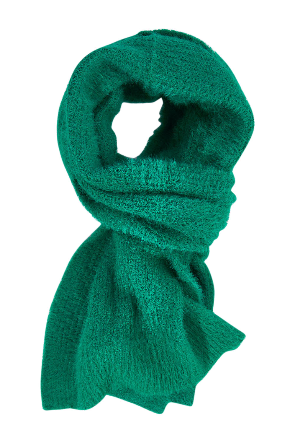 Product shot of the Snug Scarf in colour Wintgreen (Green), from the front